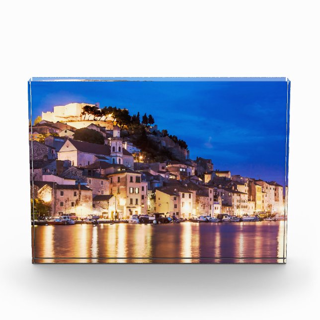 Bloque Para Fotos Ciudad croata de Sibenik de noche (Anverso)