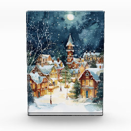 Bloque Para Fotos Ciudad ilustrativa de Navidades en la nieve