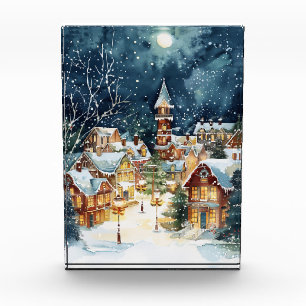 Bloque Para Fotos Ciudad ilustrativa de Navidades en la nieve