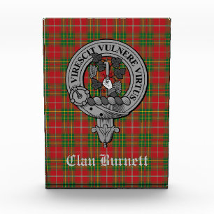 Bloque Para Fotos Clan Burnett Escudo Badge & Tartan AcrylBlock