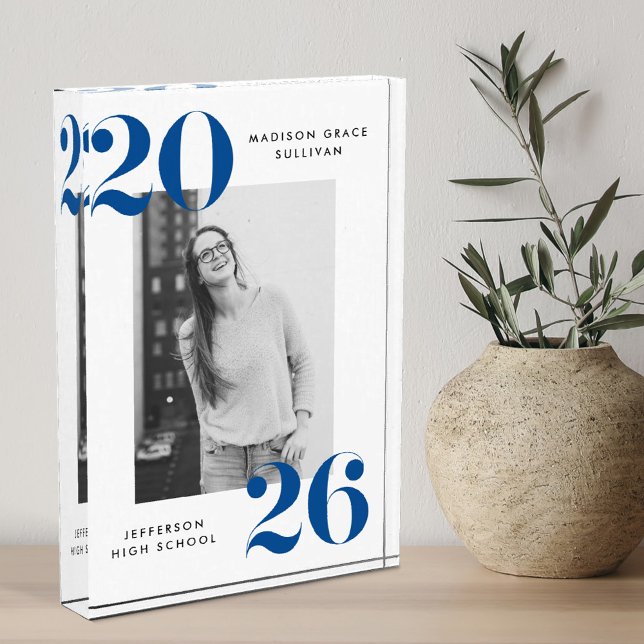 Bloque Para Fotos Clase azul negrita moderna de graduación de 2025 (Subido por el creador)