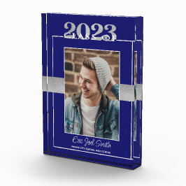 Bloque Para Fotos Clase de 2023 Blue Silver Graduation Keepsake