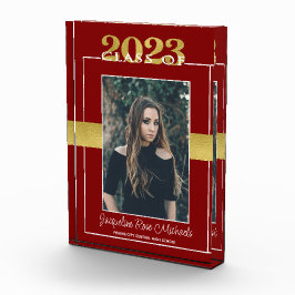 Bloque Para Fotos Clase de 2023 Red and Gold Graduation Keepsake