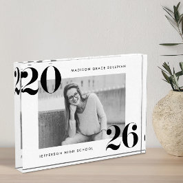 Bloque Para Fotos Clase Negra y Blanca de Graduación 2025