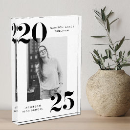 Bloque Para Fotos Clase Negra y Blanca de Graduación 2025