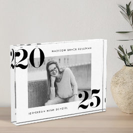 Bloque Para Fotos Clase Negra y Blanca de Graduación 2025