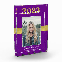 Bloque Para Fotos Clase Purple Gold de 2023 Graduación Keepsake