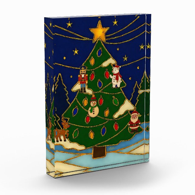 Bloque Para Fotos Cloisonne Art Whimsical Forest Classic Christmas  (Izquierda)