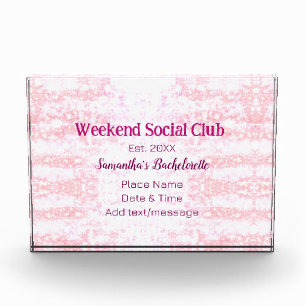 Bloque Para Fotos club social del fin de semana rosa brillo despedid