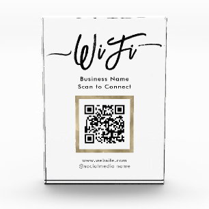 Bloque Para Fotos Código QR de conexión Wi-Fi elegante
