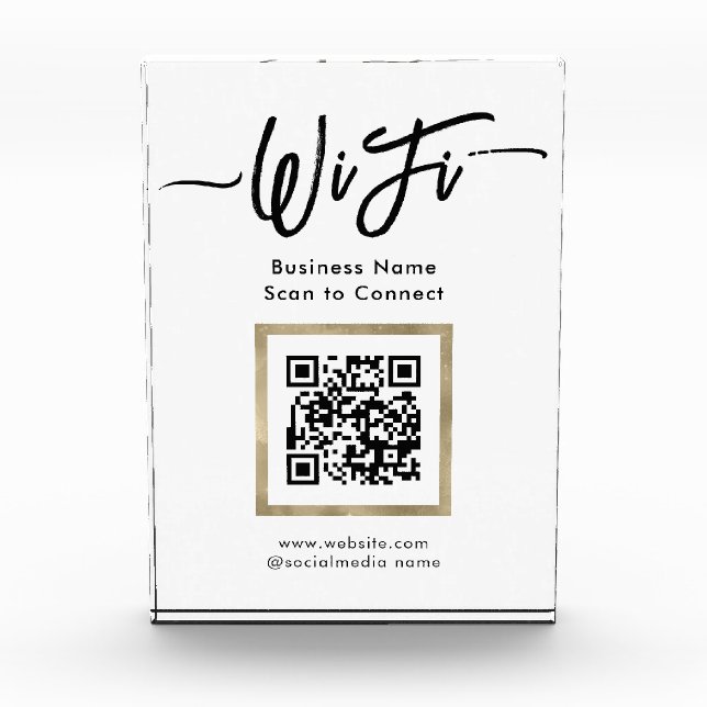 Bloque Para Fotos Código QR de conexión Wi-Fi elegante (Anverso)