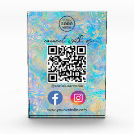 Bloque Para Fotos Código QR de Gold Opal Conéctate con nosotros en r