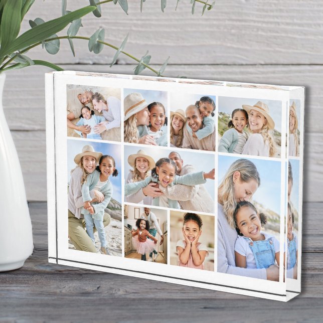 Bloque Para Fotos Colage Familiar Personalizado Sencillo (Simple Custom Family Collage Photo Block)