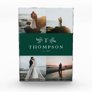 Bloque Para Fotos Colección de bodas verdes de monograma rústico