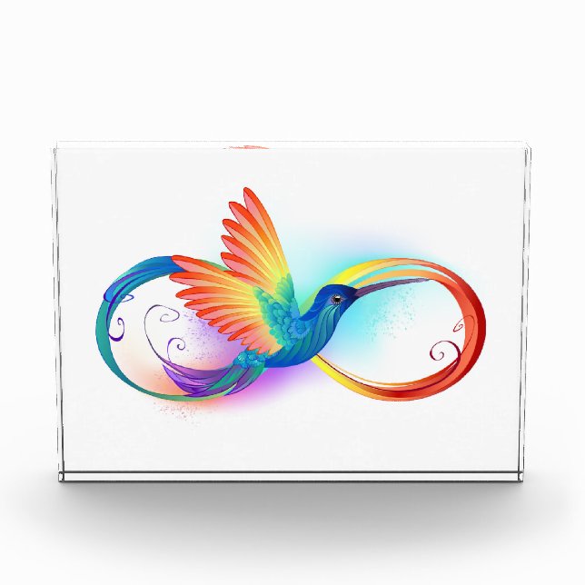Bloque Para Fotos Colibrí arcoiris con símbolo Infinity (Anverso)