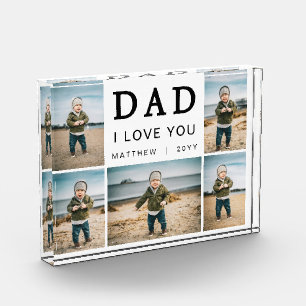 Bloque Para Fotos Collage de cuadrícula moderno 'Te quiero papá' de 