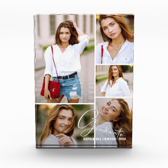 Bloque Para Fotos Collage de Graduación de Rejilla de Fotografía (Anverso)