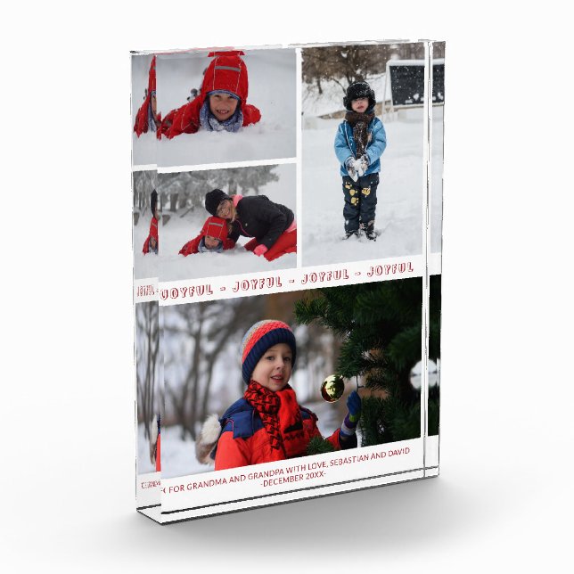 Bloque Para Fotos Collage de la familia fotográfica de Navidades JÓV (Izquierda)
