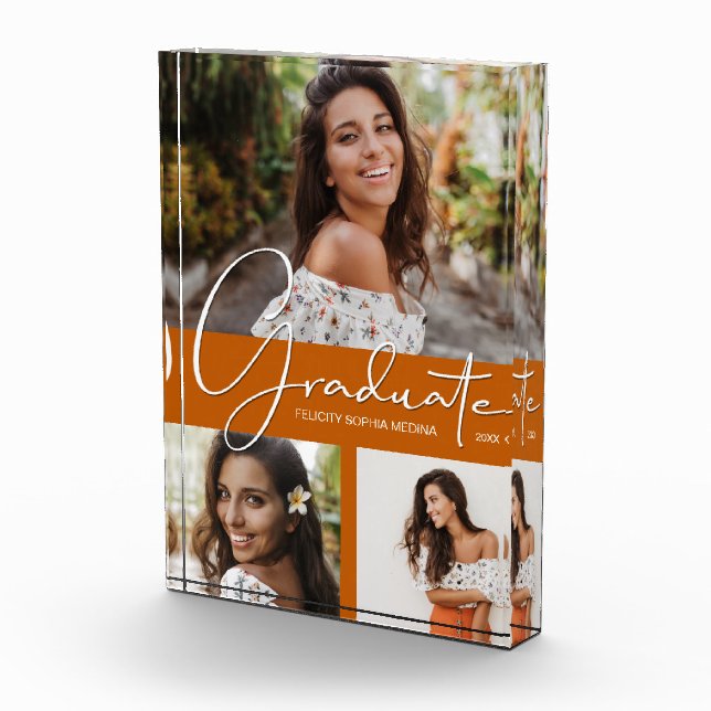 Bloque Para Fotos Collage de moda sobre graduación en Naranja quemad (Derecha)