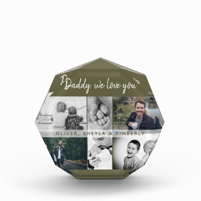 Bloque Para Fotos Collage de padre con hijos y familia (Anverso)