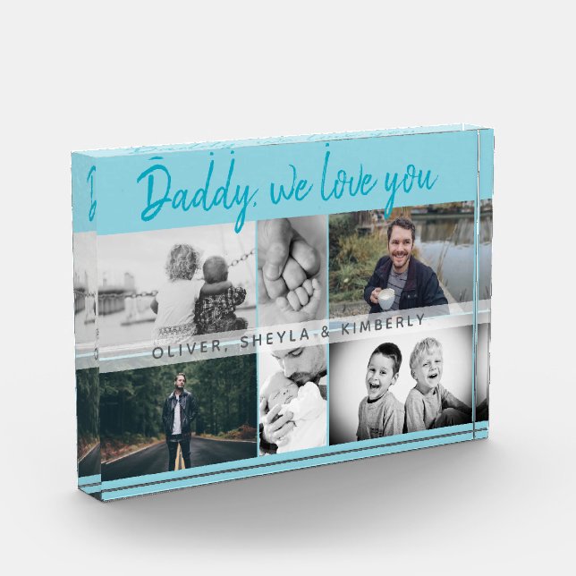 Bloque Para Fotos Collage de padre con hijos y familia (Izquierda)