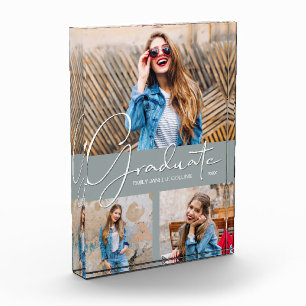 Bloque Para Fotos Collage moderno de graduación en gris