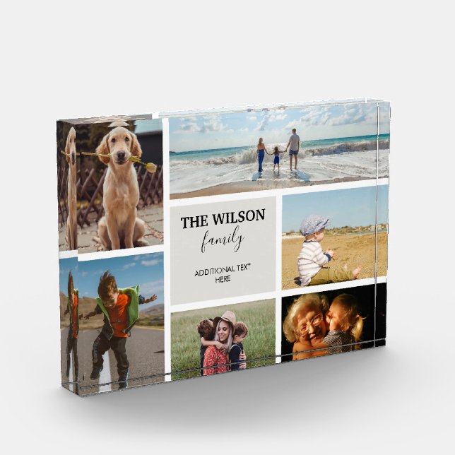 Bloque Para Fotos Collage personalizado de 6 Recuerdos de la familia (Izquierda)