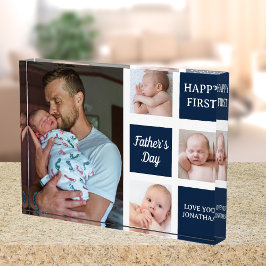 Bloque Para Fotos Collage Photos First Father's Day Navy blue