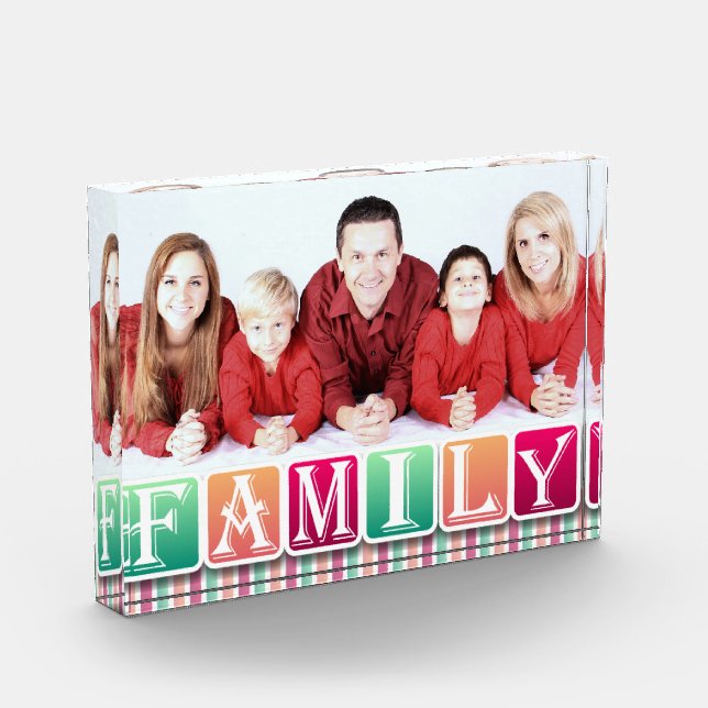 Bloque Para Fotos Colorida familia bloquea retrato de familia Person (Izquierda)