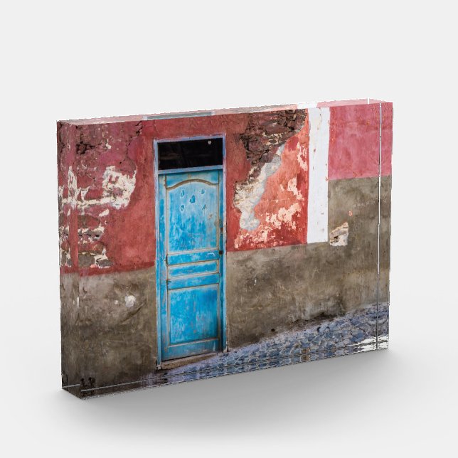 Bloque Para Fotos Colorida pared con puerta azul (Izquierda)