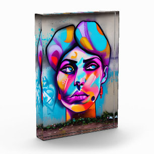 Bloque Para Fotos Colorido graffiti Mujer hermosa