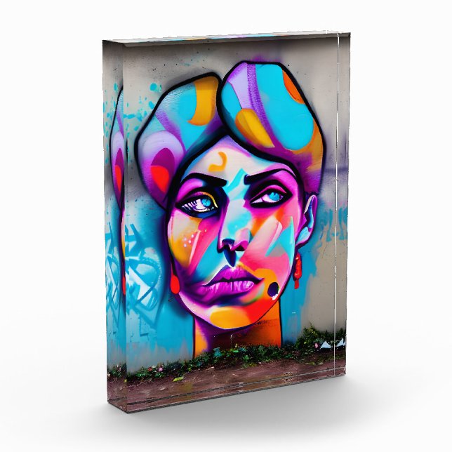 Bloque Para Fotos Colorido graffiti | Mujer hermosa (Izquierda)