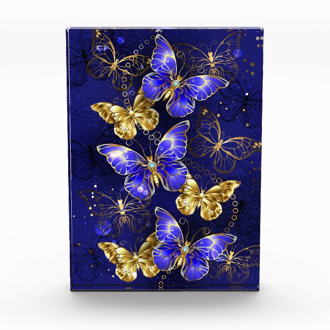 Bloque Para Fotos Composición con mariposas de zafiro (Anverso)