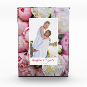 Bloque Para Fotos Compromiso con Personalizados florales de Peonies