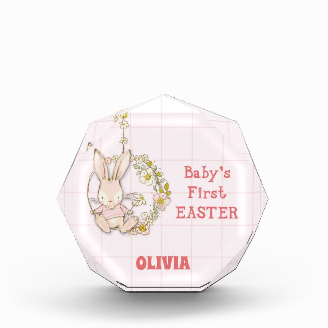 Bloque Para Fotos Conejo chica de Pascua en la flor (Anverso)