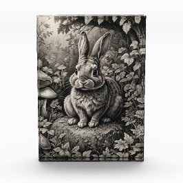 Bloque Para Fotos Conejo en un jardín de setas