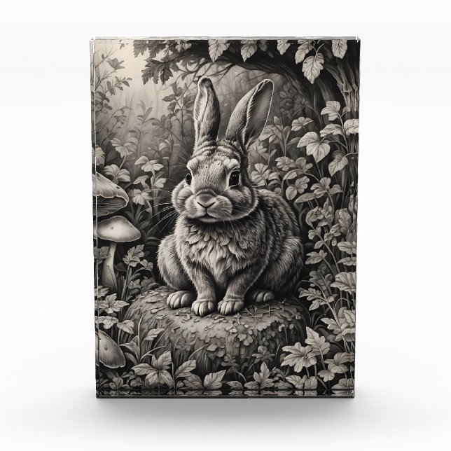 Bloque Para Fotos Conejo en un jardín de setas (Anverso)