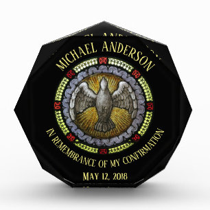 Bloque Para Fotos Confirmación de Vidrio Manchado por Espíritu Santo