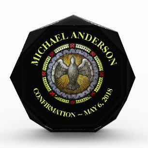 Bloque Para Fotos Confirmación de Vidrio Manchado por Espíritu Santo