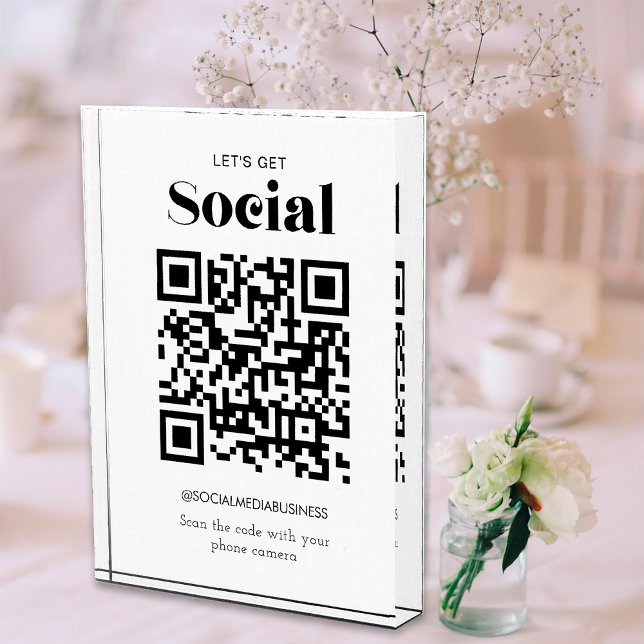 Bloque Para Fotos Consigamos un código QR social en los medios socia (Front)