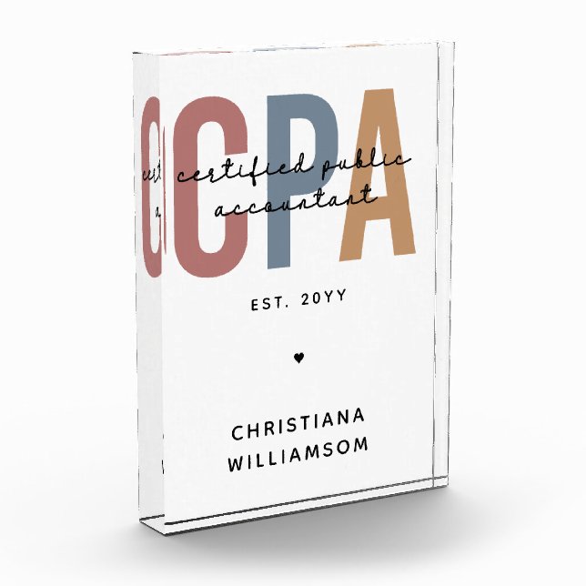 Bloque Para Fotos Contador público certificado por CPA Retro Persona (Izquierda)