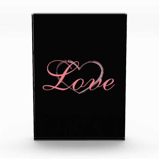 Bloque Para Fotos Corazón de moda gris caligrafía amor boda (Anverso)