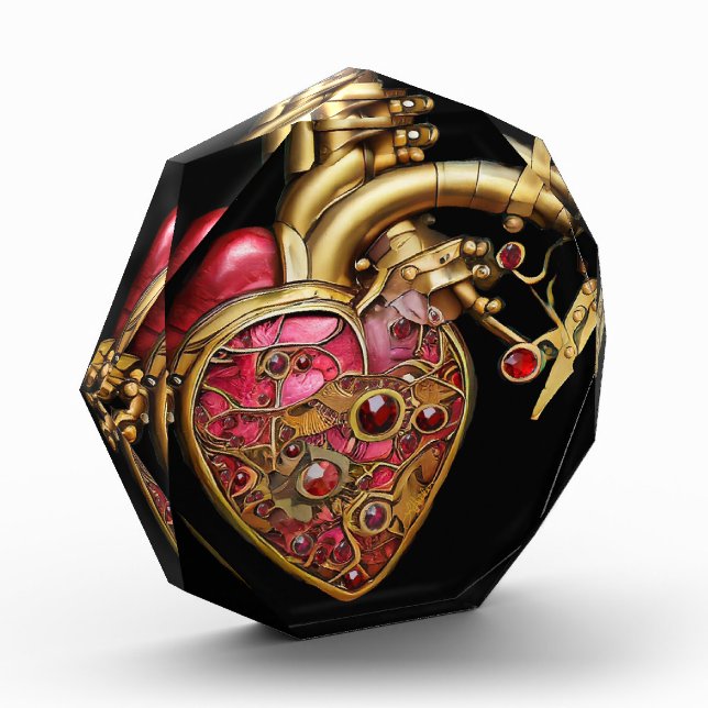 Bloque Para Fotos Corazón Steampunk Rubíes y Engranajes Anatómicos (Izquierda)
