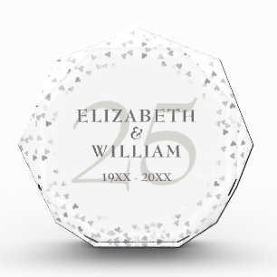 Bloque Para Fotos Corazones plateados de 25 años