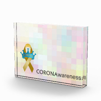 Bloque Para Fotos CORONAwareness Rainbow Pixel Personalizable Lucite