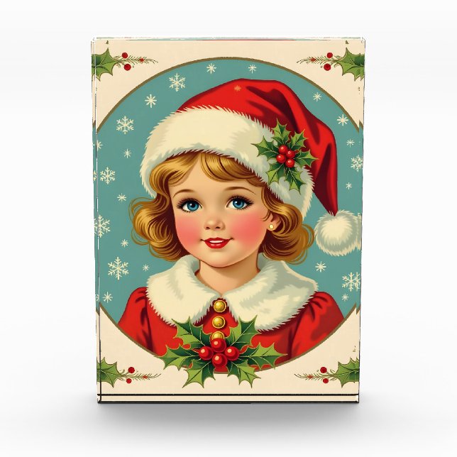 Bloque Para Fotos Cozy Christmas Victorian Cute Girl (Anverso)