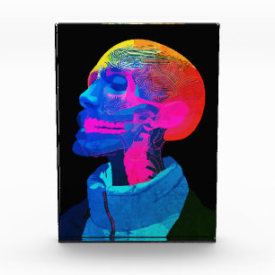 Bloque Para Fotos Cráneo Cibernético – Arte de Anatomía Futurista