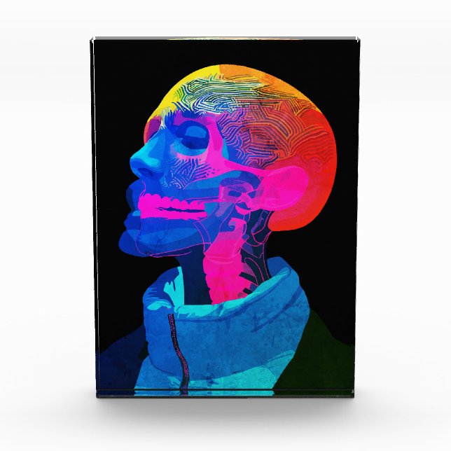 Bloque Para Fotos Cráneo Cibernético – Arte de Anatomía Futurista (Anverso)