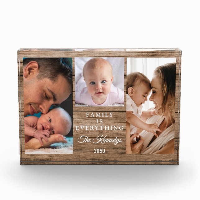 Bloque Para Fotos Create Your Own Family Quote Wood 3 Collage   (Anverso)