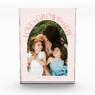 Bloque Para Fotos Crece el amor aquí Moderno Arco Melocotón